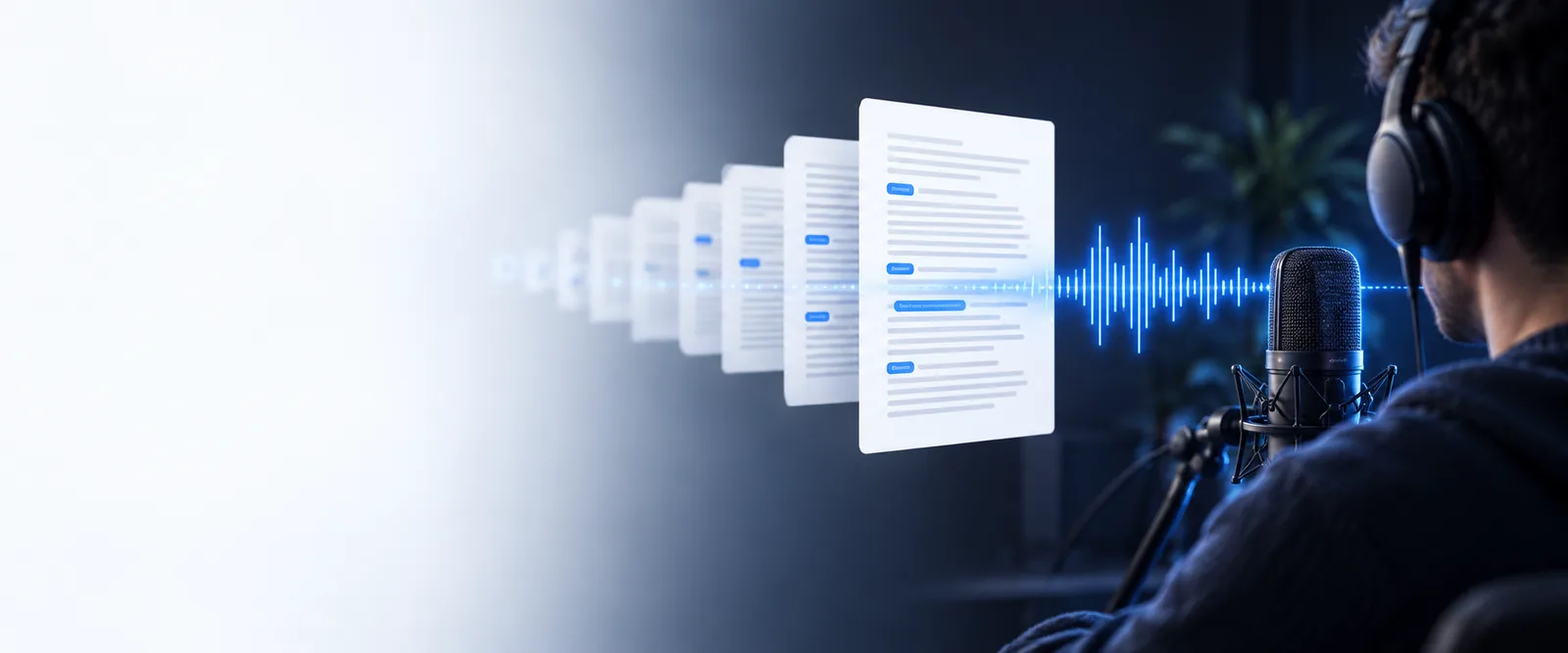Audio To Text conversion workspace for an MP3 recording