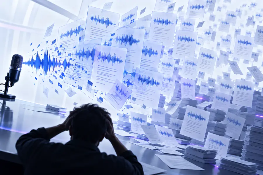 Uncontrolled audio transcription with multiple copies