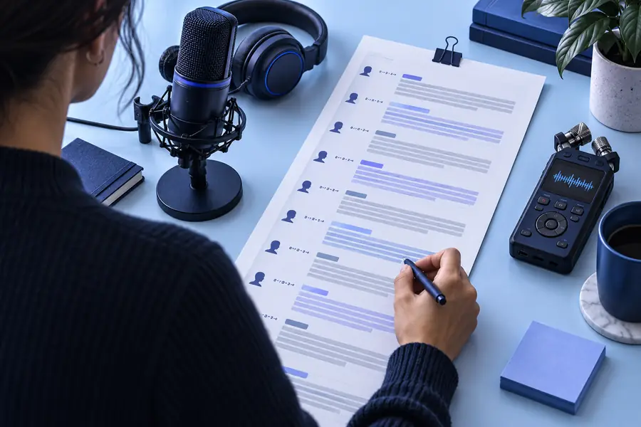 Formatierte Transkription mit gut lesbaren Absätzen und Sprecherwechseln